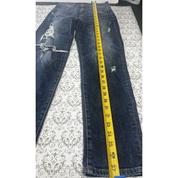 Willow & Root Jeans High Rise The Mom Fit Distressed Women's 25 Blue Pants Denim - Picture 3 of 9